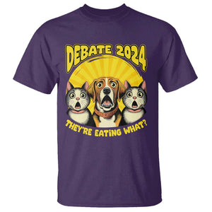 President Debate 2024 T Shirt Funny Dogs and Cats They're Eating What TS09 Purple Print Your Wear