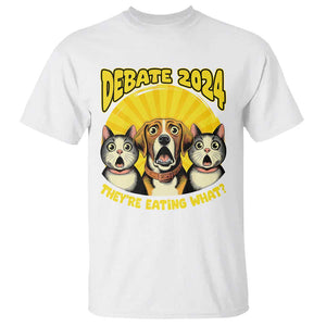 President Debate 2024 T Shirt Funny Dogs and Cats They're Eating What TS09 White Print Your Wear