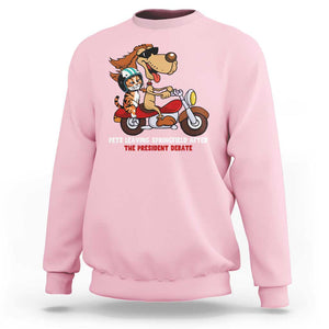 President Debate 2024 Sweatshirt Funny Pets Leaving Town TS09 Light Pink Print Your Wear