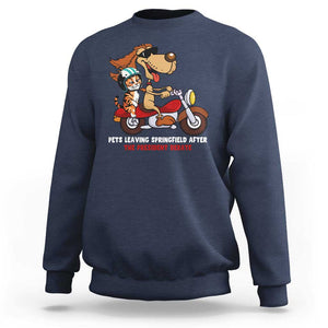 President Debate 2024 Sweatshirt Funny Pets Leaving Town TS09 Navy Print Your Wear