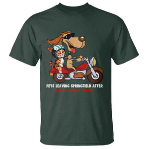 President Debate 2024 T Shirt Funny Pets Leaving Town TS09 Dark Forest Green Print Your Wear