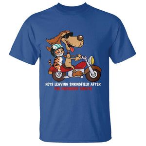 President Debate 2024 T Shirt Funny Pets Leaving Town TS09 Royal Blue Print Your Wear