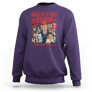 Trump President Debate 2024 Sweatshirt Make Pets Safe Again Dogs Cats TS09 Purple Print Your Wear