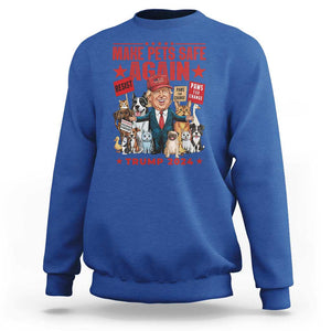 Trump President Debate 2024 Sweatshirt Make Pets Safe Again Dogs Cats TS09 Royal Blue Print Your Wear