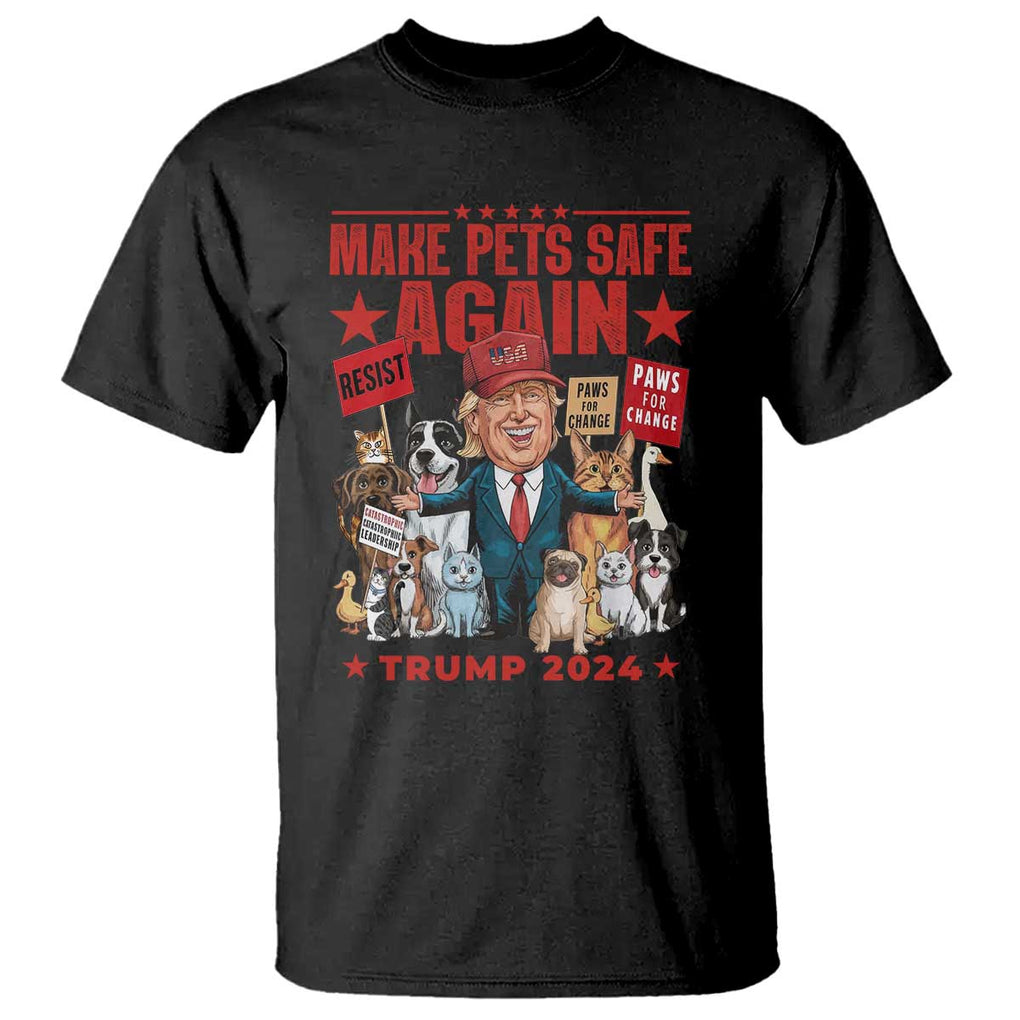 Trump President Debate 2024 T Shirt Make Pets Safe Again Dogs Cats TS09 Black Print Your Wear