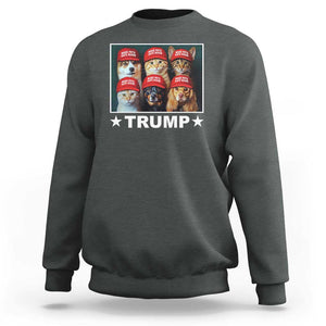 President Debate 2024 Sweatshirt Make Pets Safe Again Dogs Cats Trump Support TS09 Dark Heather Print Your Wear