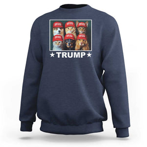 President Debate 2024 Sweatshirt Make Pets Safe Again Dogs Cats Trump Support TS09 Navy Print Your Wear