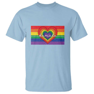 Comma La Harris T Shirt Kamala 2024 LGBT Rights Rainbow Flag TS09 Light Blue Print Your Wear