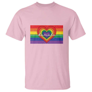 Comma La Harris T Shirt Kamala 2024 LGBT Rights Rainbow Flag TS09 Light Pink Print Your Wear