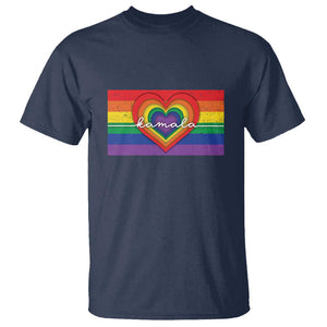 Comma La Harris T Shirt Kamala 2024 LGBT Rights Rainbow Flag TS09 Navy Print Your Wear