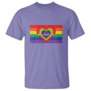 Comma La Harris T Shirt Kamala 2024 LGBT Rights Rainbow Flag TS09 Violet Print Your Wear