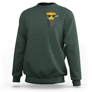 Pizza In A Pocket Funny Dabbing Sweatshirt TS09 Dark Forest Green Printyourwear