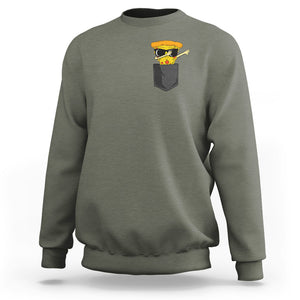 Pizza In A Pocket Funny Dabbing Sweatshirt TS09 Military Green Printyourwear