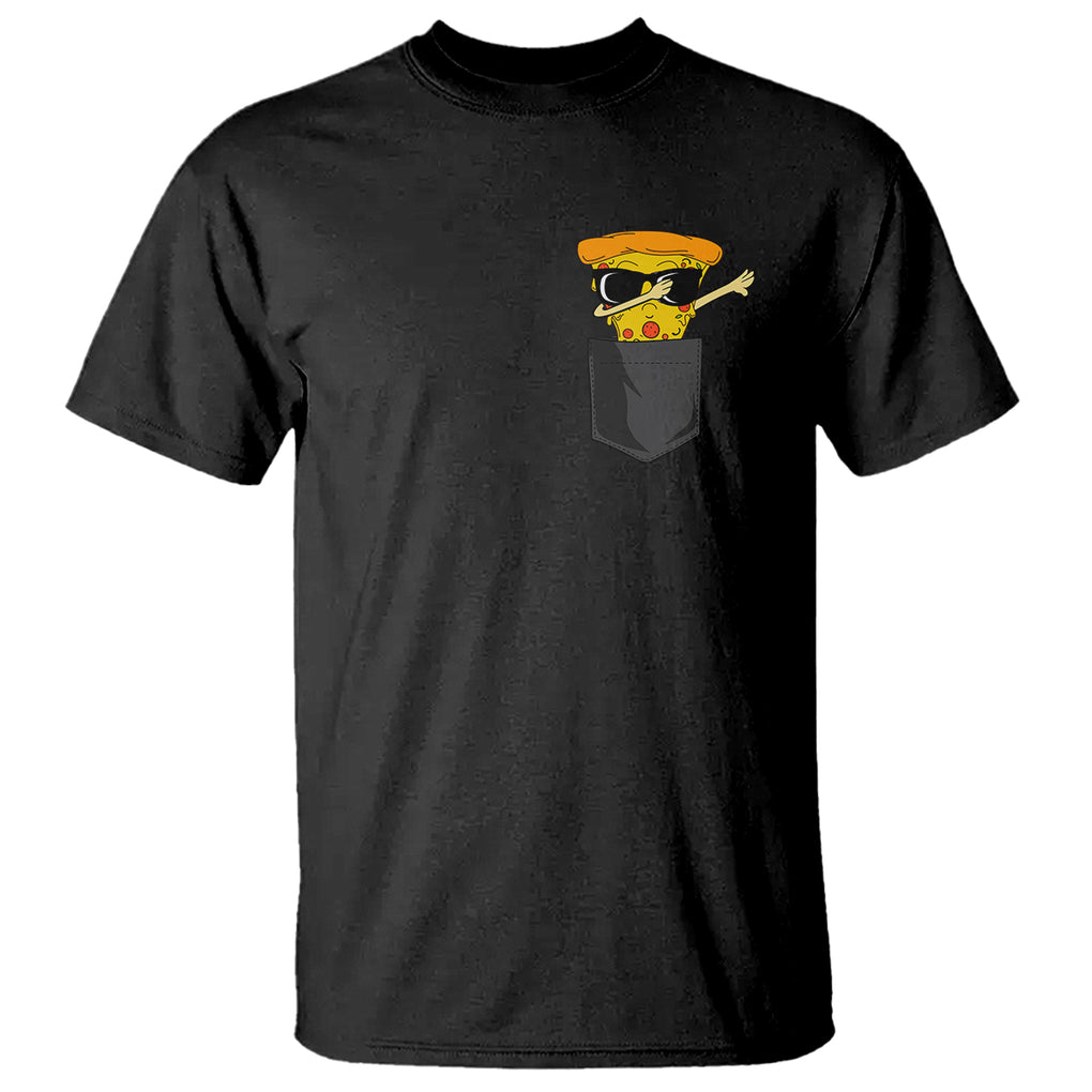 Pizza In A Pocket Funny Dabbing T Shirt TS09 Black Printyourwear