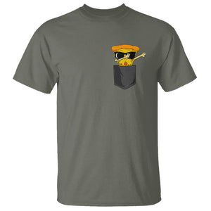 Pizza In A Pocket Funny Dabbing T Shirt TS09 Military Green Printyourwear