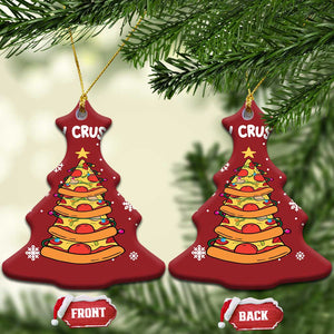 Funny Xmas Pizza Lover Christmas Ornament Merry Crustmas Pizza Christmas Tree TS09 Christmas Tree Red Print Your Wear