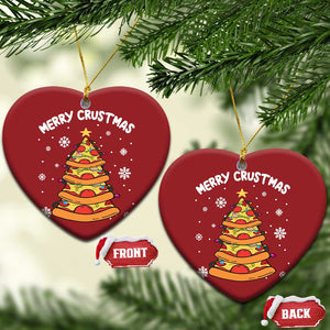 Funny Xmas Pizza Lover Christmas Ornament Merry Crustmas Pizza Christmas Tree TS09 Heart Red Print Your Wear