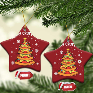 Funny Xmas Pizza Lover Christmas Ornament Merry Crustmas Pizza Christmas Tree TS09 Star Red Print Your Wear