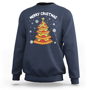 Merry Crustmas Pizza Christmas Tree Xmas Sweatshirt TS09 Printyourwear