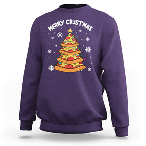 Merry Crustmas Pizza Christmas Tree Xmas Sweatshirt TS09 Printyourwear