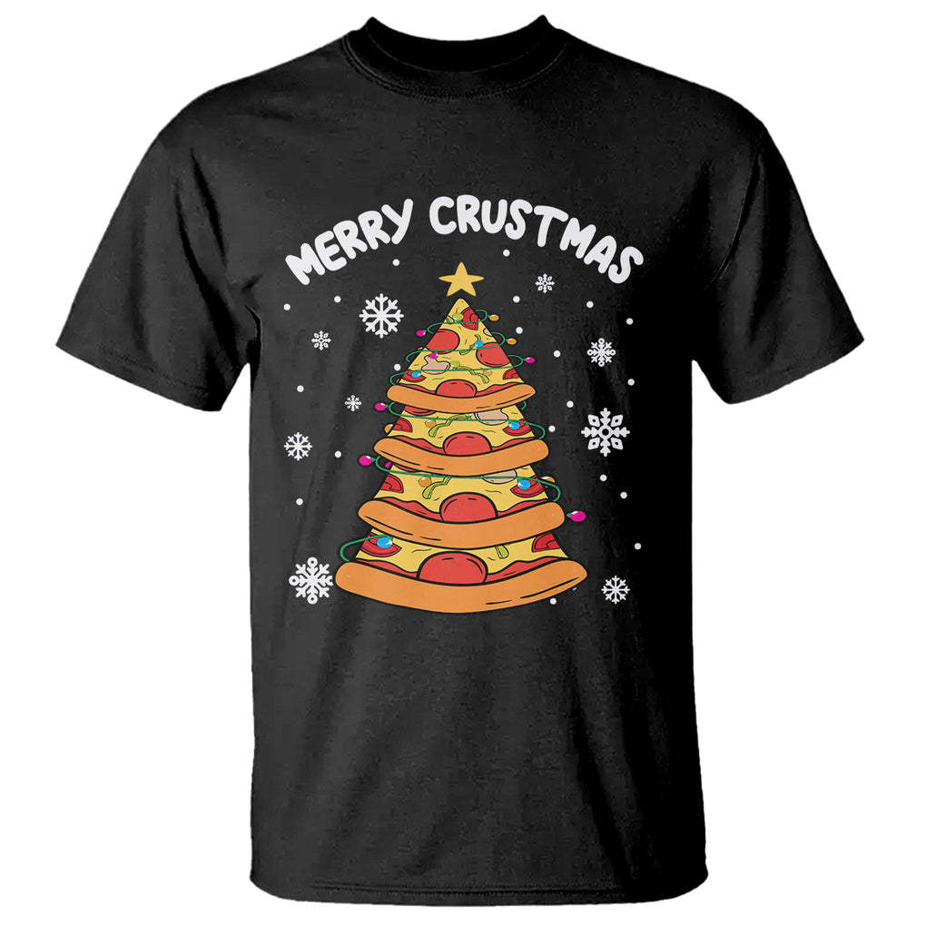 Merry Crustmas Pizza Christmas Tree Xmas T Shirt TS09 Military Green Printyourwear