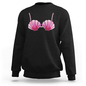 Mermaid Pearl Sea Shell Bra Costume Sweatshirt TS09 Black Printyourwear