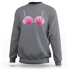 Mermaid Pearl Sea Shell Bra Costume Sweatshirt TS09 Charcoal Printyourwear