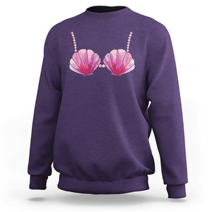 Mermaid Pearl Sea Shell Bra Costume Sweatshirt TS09 Purple Printyourwear