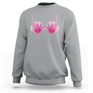 Mermaid Pearl Sea Shell Bra Costume Sweatshirt TS09 Sport Gray Printyourwear