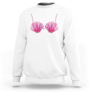 Mermaid Pearl Sea Shell Bra Costume Sweatshirt TS09 White Printyourwear