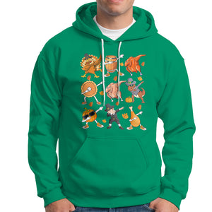 Dabbing Turkey T Rex Pilgrim Pumpkin Pie Funny Thanksgiving Hoodie TS09 Irish Green Printyourwear