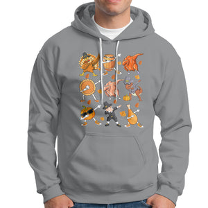 Dabbing Turkey T Rex Pilgrim Pumpkin Pie Funny Thanksgiving Hoodie TS09 Sport Gray Printyourwear