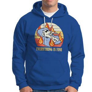 Everything Is Fine Dog Eating Popcorn Funny Burning Meme Hoodie TS09 Royal Blue Printyourwear