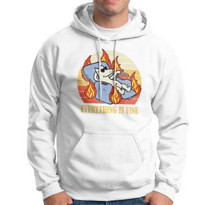 Everything Is Fine Dog Eating Popcorn Funny Burning Meme Hoodie TS09 White Printyourwear