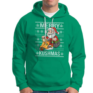 Merry Kushmas Christmas Ugly Santa Smoking Cannabis Weed 420 Hoodie TS09 Irish Green Printyourwear