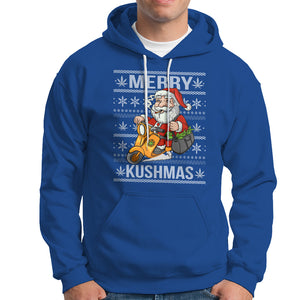 Merry Kushmas Christmas Ugly Santa Smoking Cannabis Weed 420 Hoodie TS09 Royal Blue Printyourwear