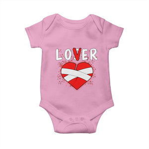 Broken Heart Lover Or Loser Single Day Anti Valentine Baby Onesie TS09 Light Pink Print Your Wear