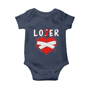 Broken Heart Lover Or Loser Single Day Anti Valentine Baby Onesie TS09 Navy Print Your Wear