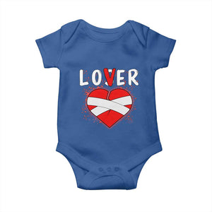 Broken Heart Lover Or Loser Single Day Anti Valentine Baby Onesie TS09 Royal Blue Print Your Wear