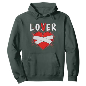 Broken Heart Lover Or Loser Single Day Anti Valentine Hoodie TS09 Dark Forest Green Print Your Wear