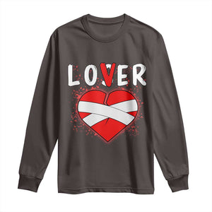 Broken Heart Lover Or Loser Single Day Anti Valentine Long Sleeve Shirt TS09 Dark Chocolate Print Your Wear