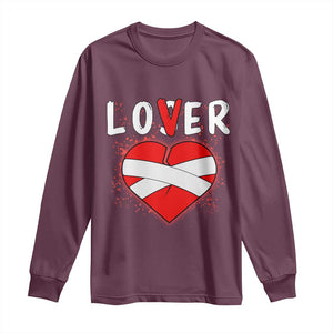 Broken Heart Lover Or Loser Single Day Anti Valentine Long Sleeve Shirt TS09 Maroon Print Your Wear