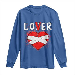 Broken Heart Lover Or Loser Single Day Anti Valentine Long Sleeve Shirt TS09 Royal Blue Print Your Wear