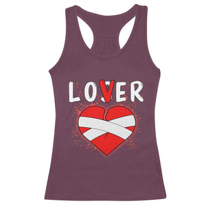 Broken Heart Lover Or Loser Single Day Anti Valentine Racerback Tank Top TS09 Maroon Print Your Wear