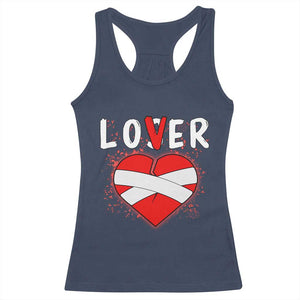 Broken Heart Lover Or Loser Single Day Anti Valentine Racerback Tank Top TS09 Navy Print Your Wear