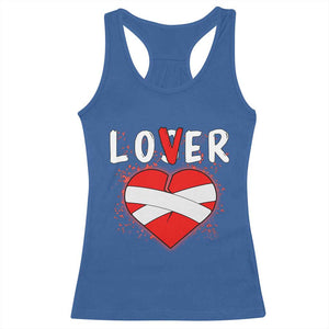 Broken Heart Lover Or Loser Single Day Anti Valentine Racerback Tank Top TS09 Royal Blue Print Your Wear