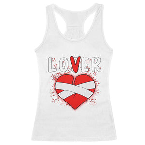 Broken Heart Lover Or Loser Single Day Anti Valentine Racerback Tank Top TS09 White Print Your Wear