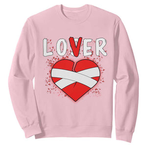 Broken Heart Lover Or Loser Single Day Anti Valentine Sweatshirt TS09 Light Pink Print Your Wear