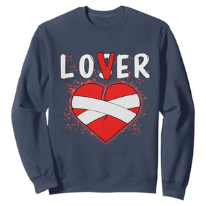 Broken Heart Lover Or Loser Single Day Anti Valentine Sweatshirt TS09 Navy Print Your Wear