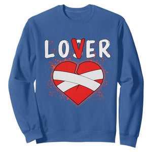 Broken Heart Lover Or Loser Single Day Anti Valentine Sweatshirt TS09 Royal Blue Print Your Wear